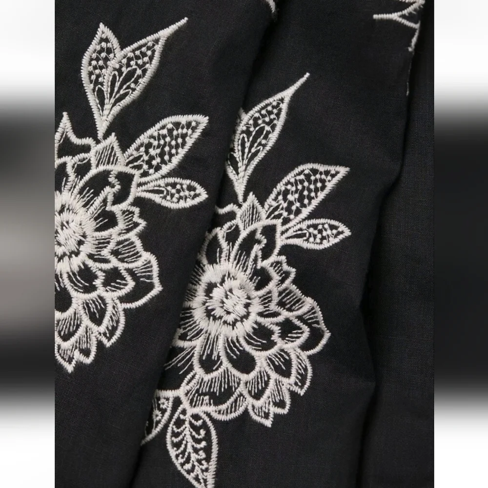 Johnny Was Addison Embroidered Wide-Leg Linen Pants. MSRP $248. Size M - Picture 12 of 12